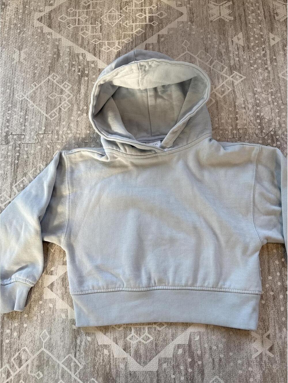 Zara Kids Light Blue Hooded Sweatshirt Size 6